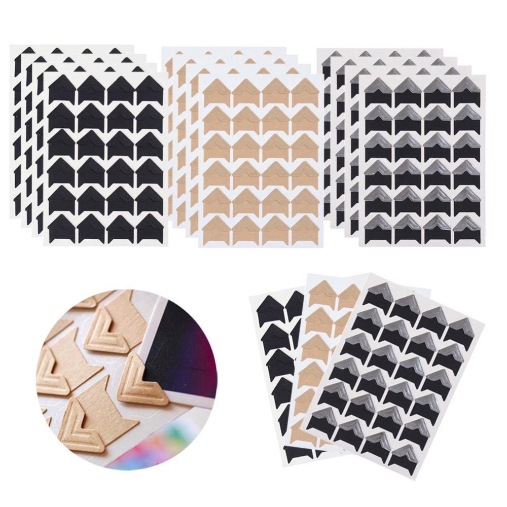 Self Adhesive Paper Photo Mounting Corner Stickers For DIY Scrapbook albums Self Adhesive Paper Photo Mounting Corner Stickers For DIY Scrapbook albums